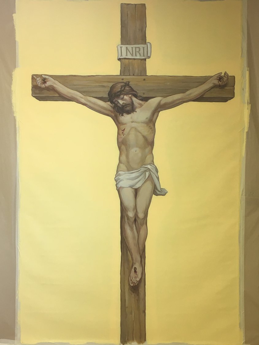 This is the completed image of Jesus's crucifixion.